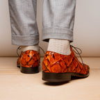 Olivieri Genuine Pirarucu Exotic Lace Up Oxford Brandy