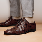 Olivieri Genuine Pirarucu Skin Classic Dress Shoes Brown