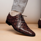 Olivieri Genuine Pirarucu Skin Classic Dress Shoes Brown