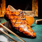 Olivieri Genuine Pirarucu Exotic Lace Up Oxford Brandy