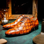 Olivieri Genuine Pirarucu Exotic Lace Up Oxford Brandy
