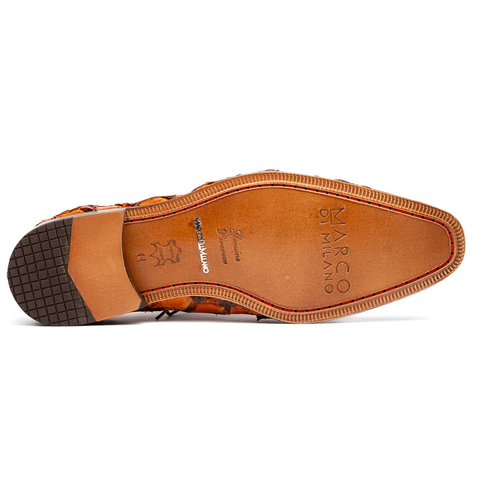 Olivieri Genuine Pirarucu Exotic Lace Up Oxford Brandy