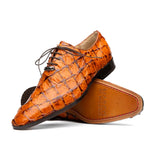 Olivieri Genuine Pirarucu Exotic Lace Up Oxford Brandy