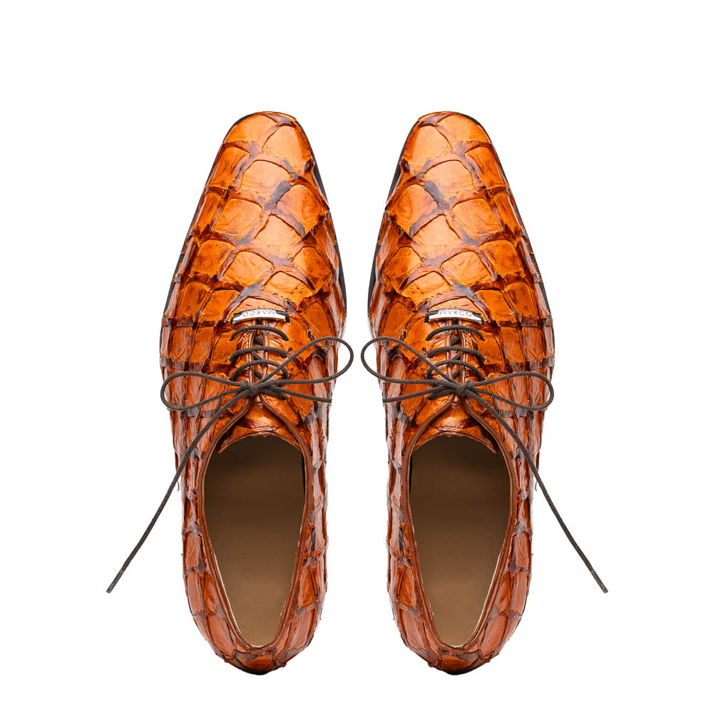 Olivieri Genuine Pirarucu Exotic Lace Up Oxford Brandy