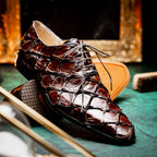 Olivieri Genuine Pirarucu Skin Classic Dress Shoes Brown