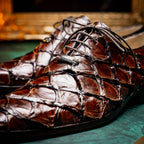 Olivieri Genuine Pirarucu Skin Classic Dress Shoes Brown