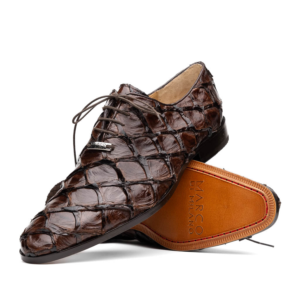 Olivieri Genuine Pirarucu Skin Classic Dress Shoes Brown