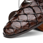Olivieri Genuine Pirarucu Skin Classic Dress Shoes Brown