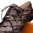 Olivieri Genuine Pirarucu Skin Classic Dress Shoes Brown