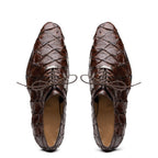 Olivieri Genuine Pirarucu Skin Classic Dress Shoes Brown