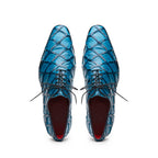 Olivieri Caribbean Genuine Pirarucu Exotic Lace-Up Oxford Blue
