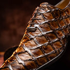 Marco Di Milano Genuine Pirarucu Exotic Lace-Up Olivieri Clear Brown