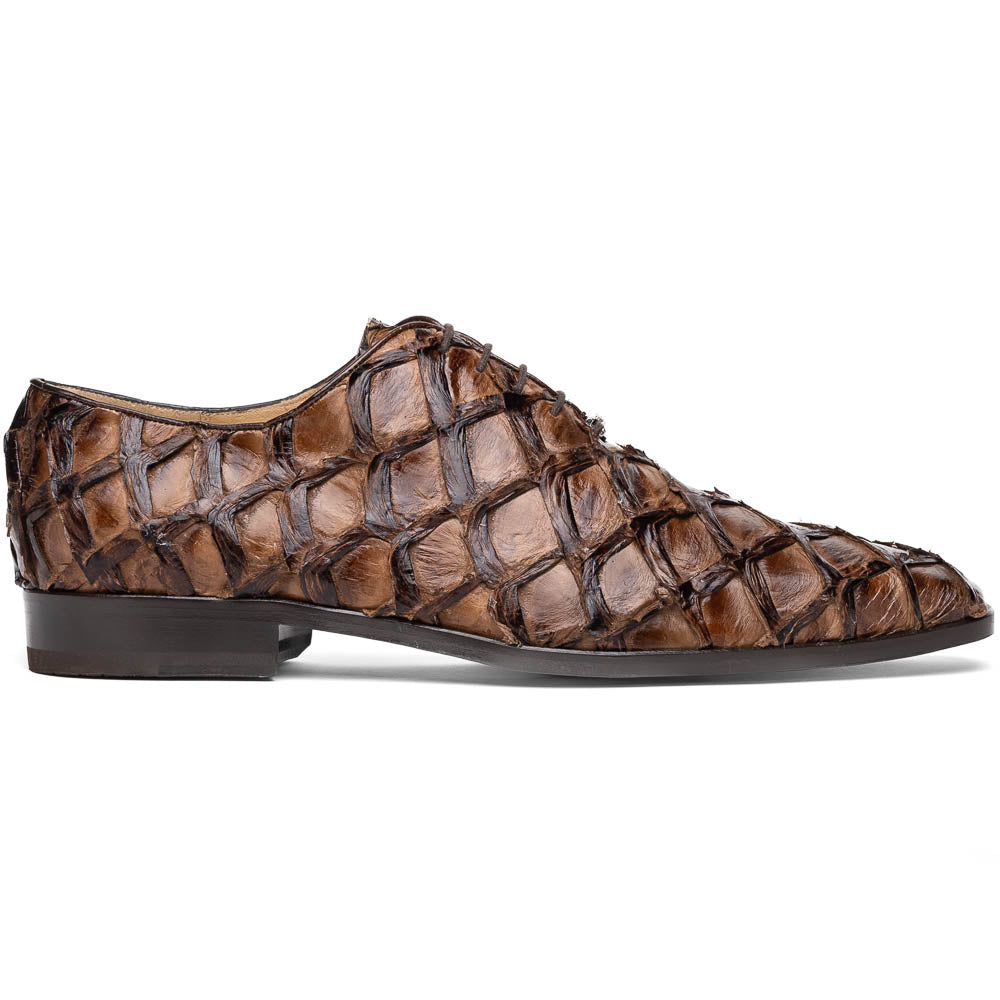 Marco Di Milano Genuine Pirarucu Exotic Lace-Up Olivieri Clear Brown