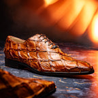 Olivieri Leather Dress Shoes Oxford Lace Up Cognac