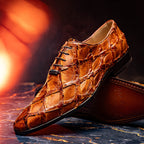 Olivieri Leather Dress Shoes Oxford Lace Up Cognac