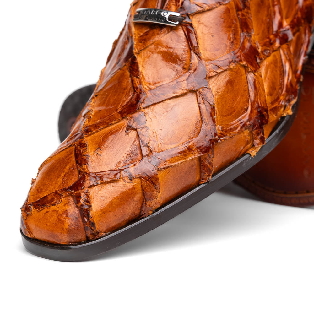 Olivieri Leather Dress Shoes Oxford Lace Up Cognac