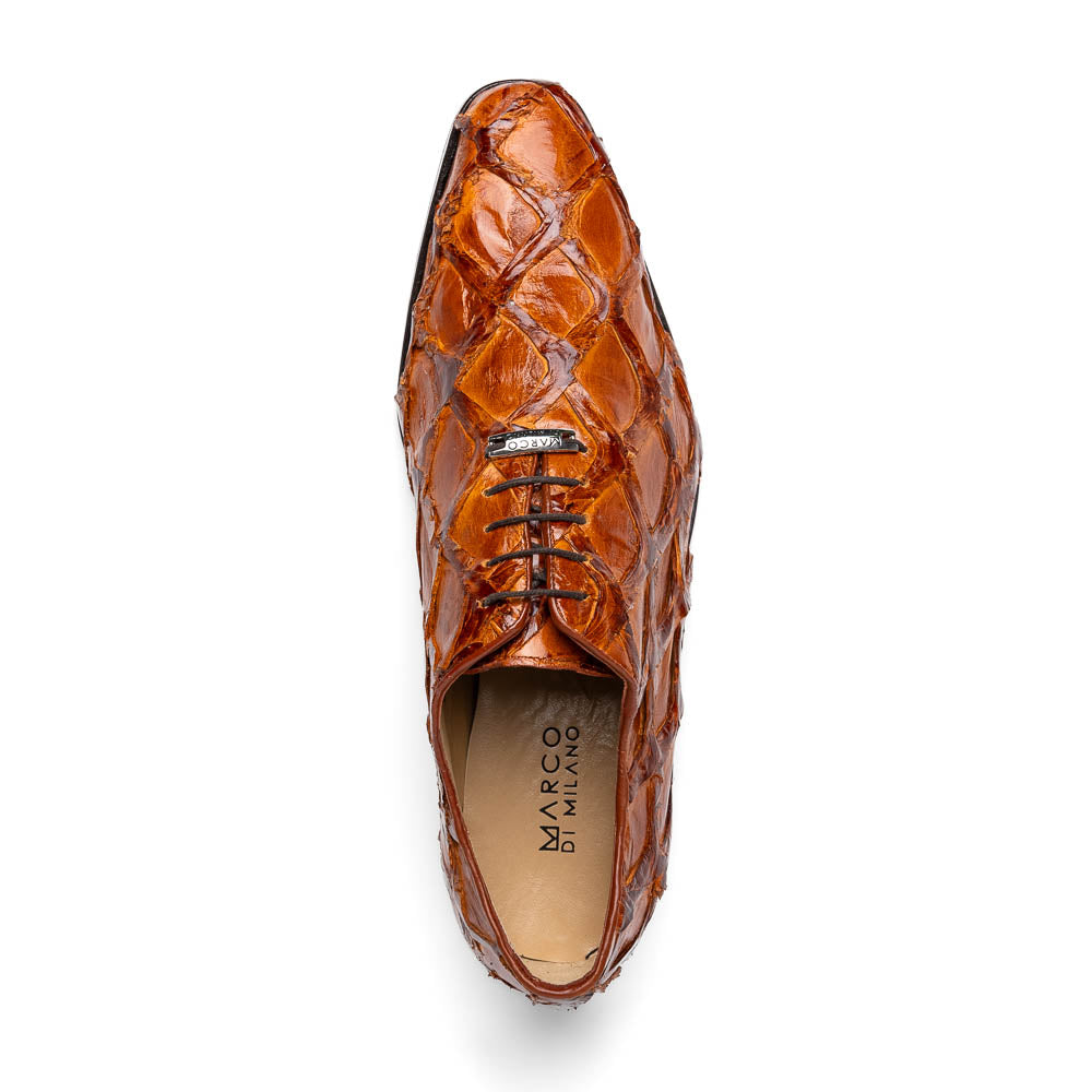 Olivieri Leather Dress Shoes Oxford Lace Up Cognac
