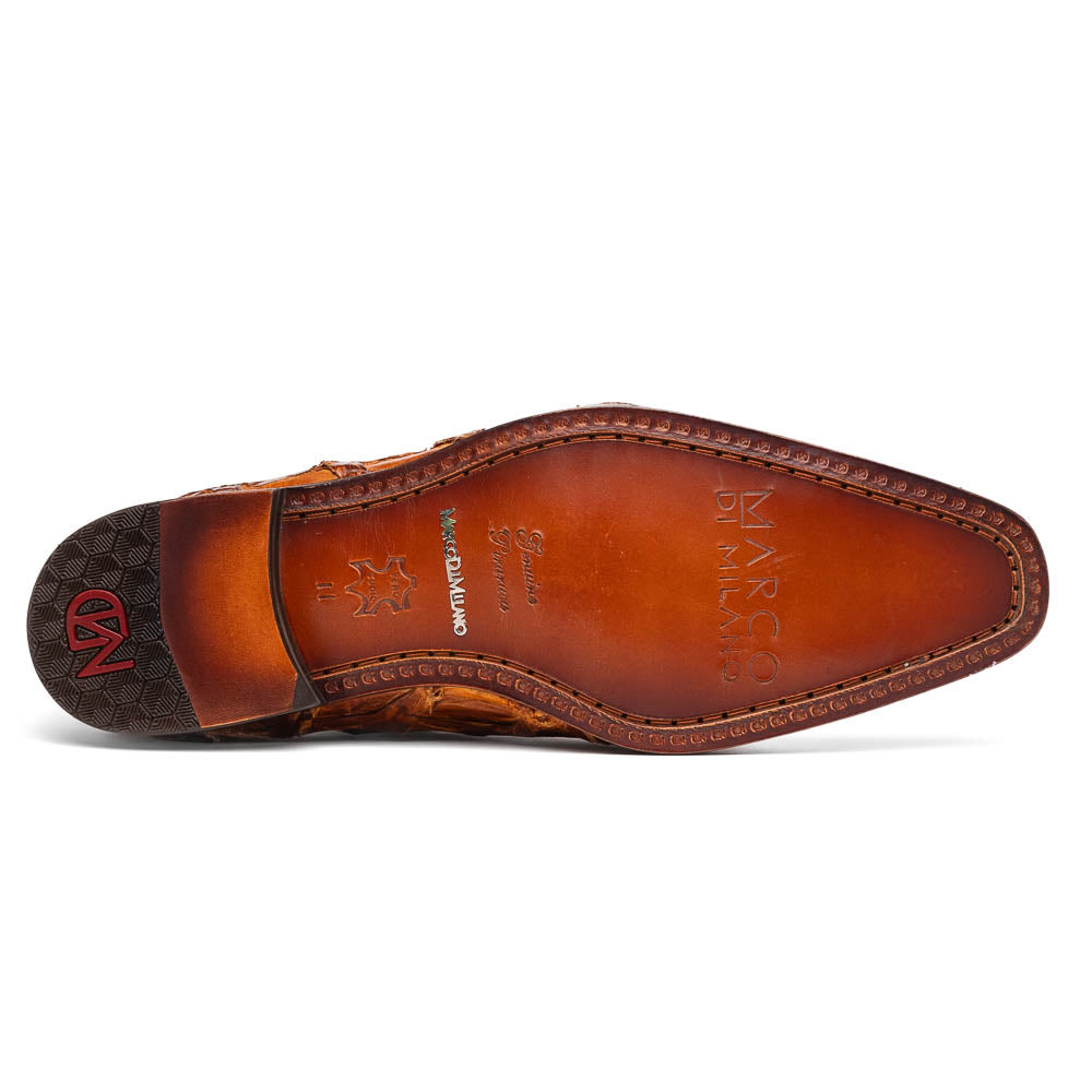 Olivieri Leather Dress Shoes Oxford Lace Up Cognac