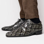 Olivieri Genuine Pirarucu Exotic Lace-Up Oxford Gray