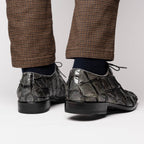 Olivieri Genuine Pirarucu Exotic Lace-Up Oxford Gray