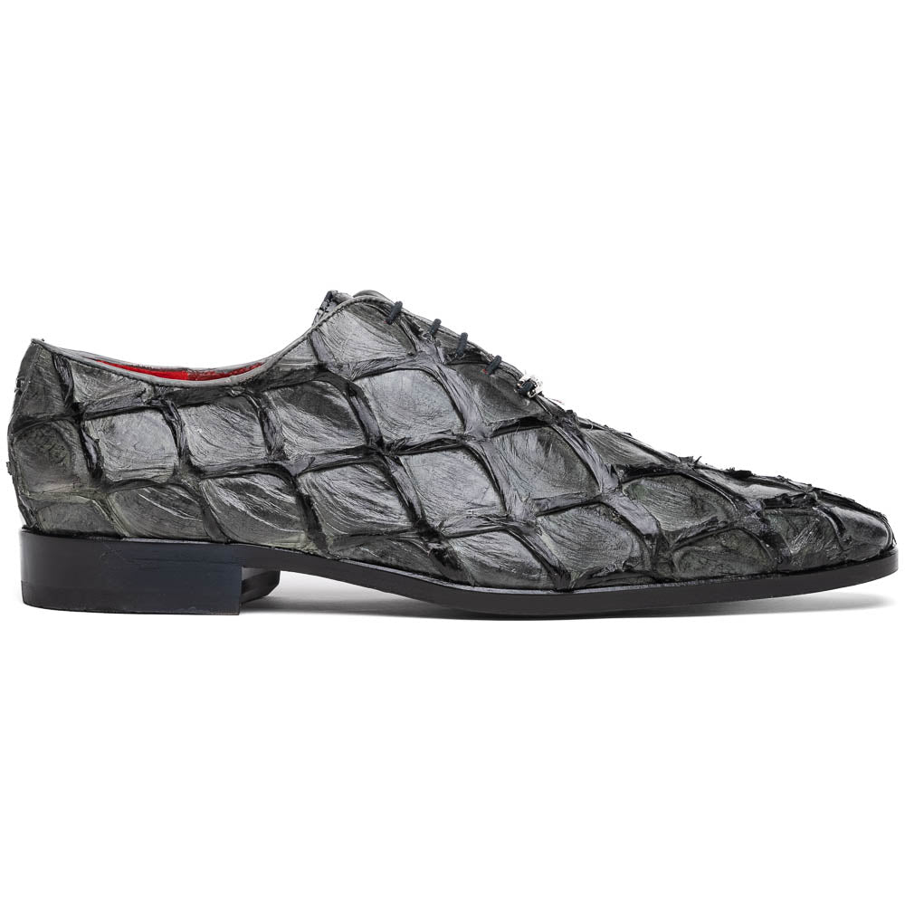 Olivieri Genuine Pirarucu Exotic Lace-Up Oxford Gray