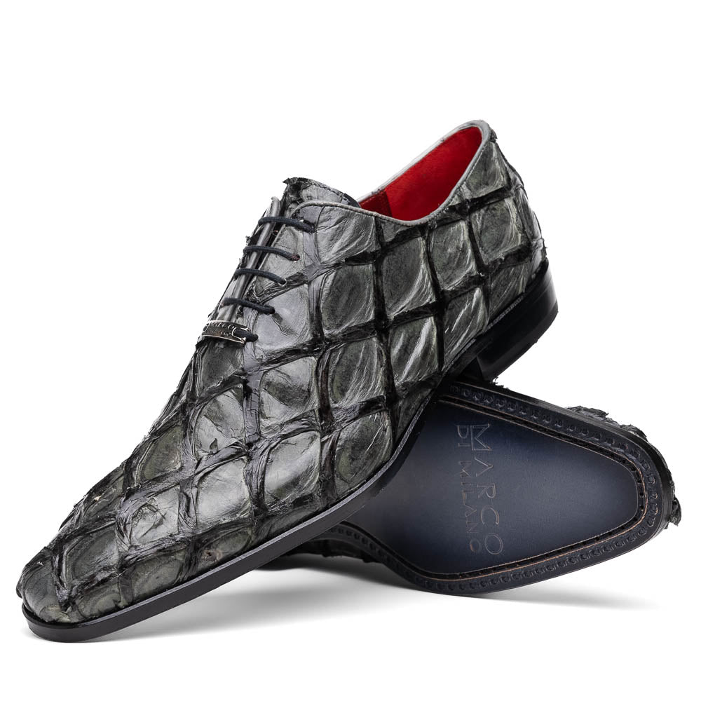 Olivieri Genuine Pirarucu Exotic Lace-Up Oxford Gray