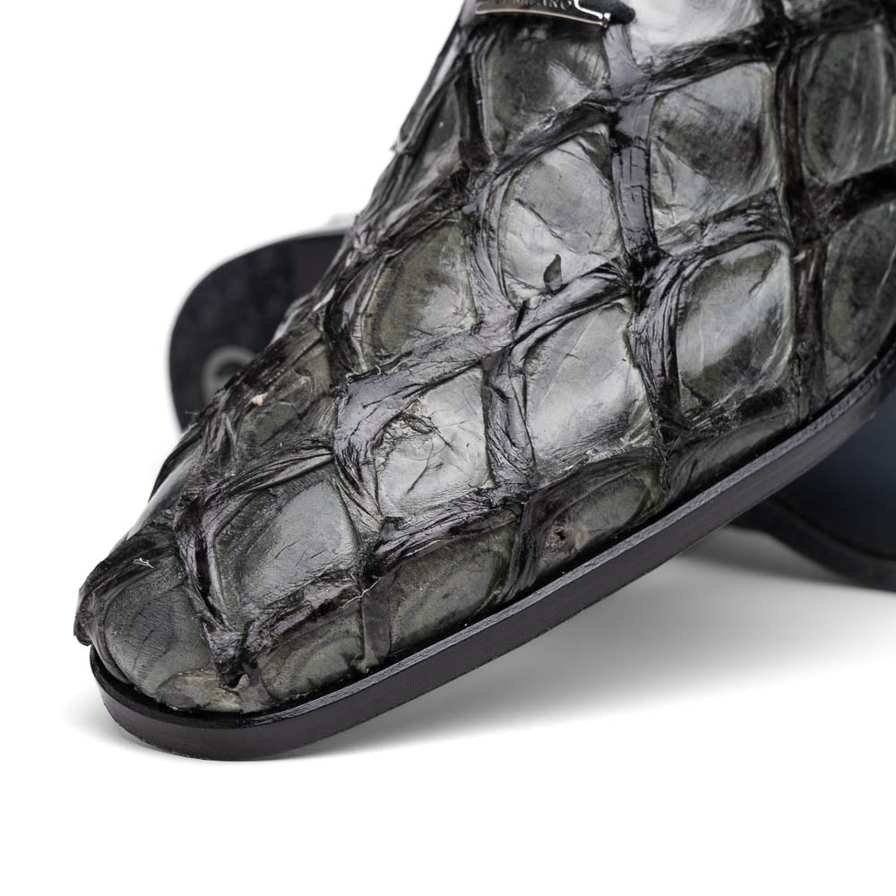 Olivieri Genuine Pirarucu Exotic Lace-Up Oxford Gray