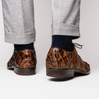 Marco Di Milano Genuine Pirarucu Exotic Lace-Up Olivieri Clear Brown