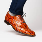 Olivieri Leather Dress Shoes Oxford Lace Up Cognac