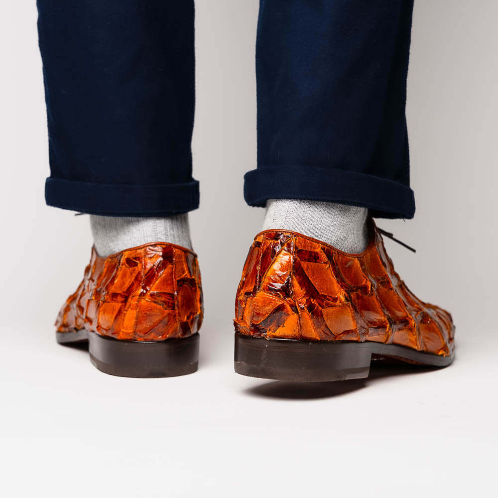 Olivieri Leather Dress Shoes Oxford Lace Up Cognac