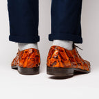Olivieri Leather Dress Shoes Oxford Lace Up Cognac