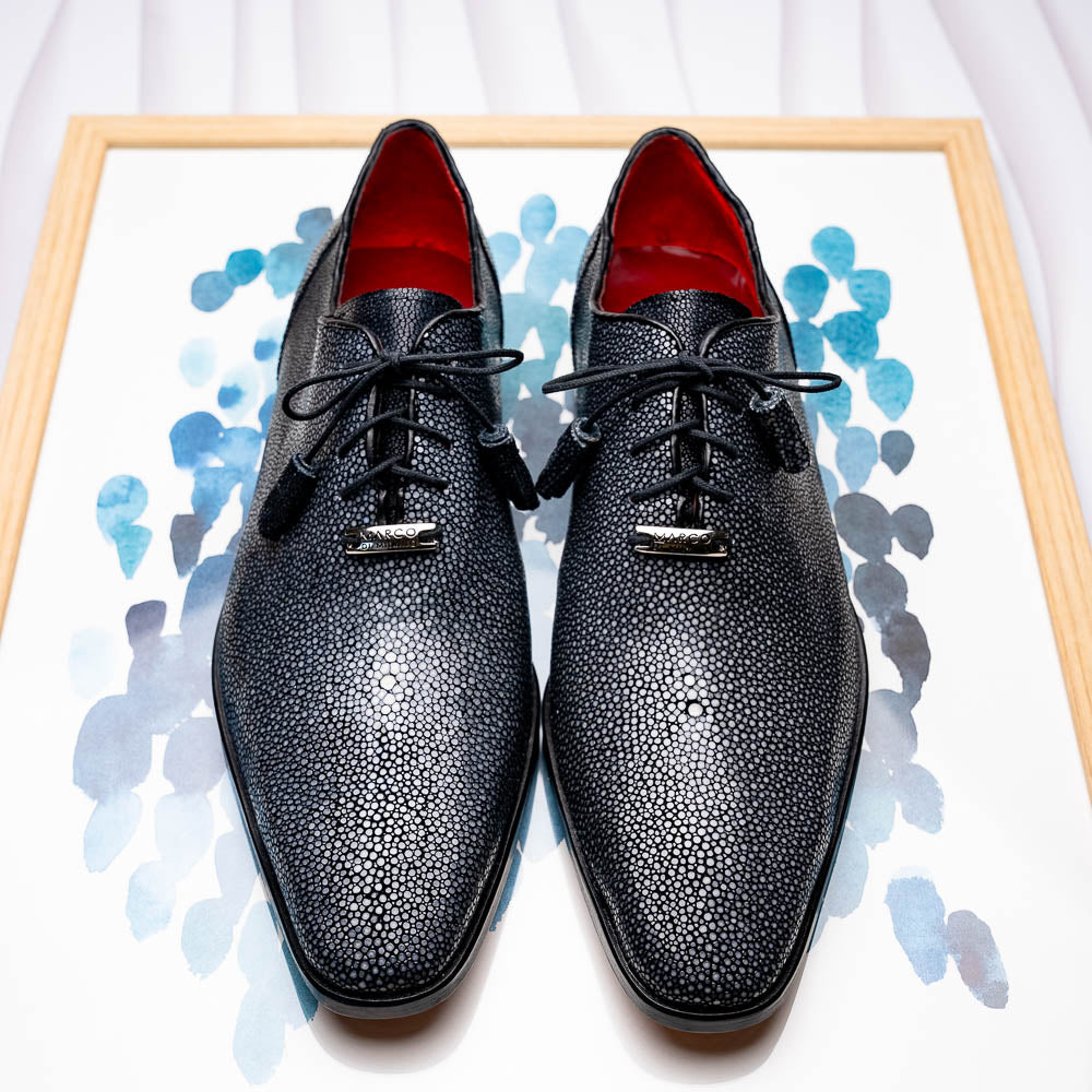 Pannuci Exotic Classic Dress Oxford Shoes Black