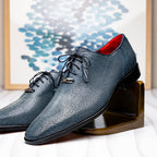 Pannuci Exotic Men's Shoes Classic Dress Oxford Tasseled Laces Navy