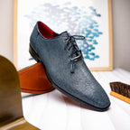 Pannuci Exotic Men's Shoes Classic Dress Oxford Tasseled Laces Navy