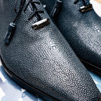 Pannuci Exotic Men's Shoes Classic Dress Oxford Tasseled Laces Navy