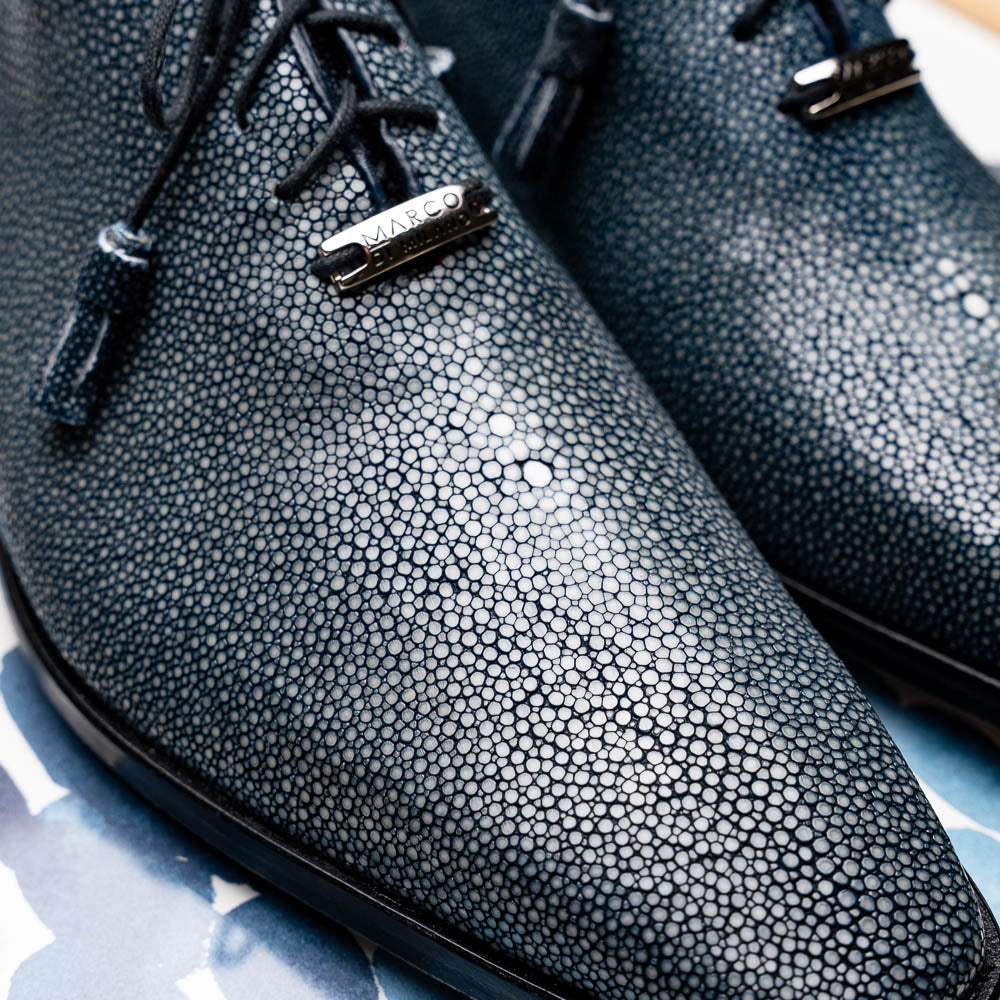 Pannuci Exotic Men's Shoes Classic Dress Oxford Tasseled Laces Navy