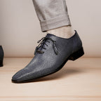 Pannuci Exotic Classic Dress Oxford Shoes Black