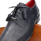 Pannuci Exotic Classic Dress Oxford Shoes Black