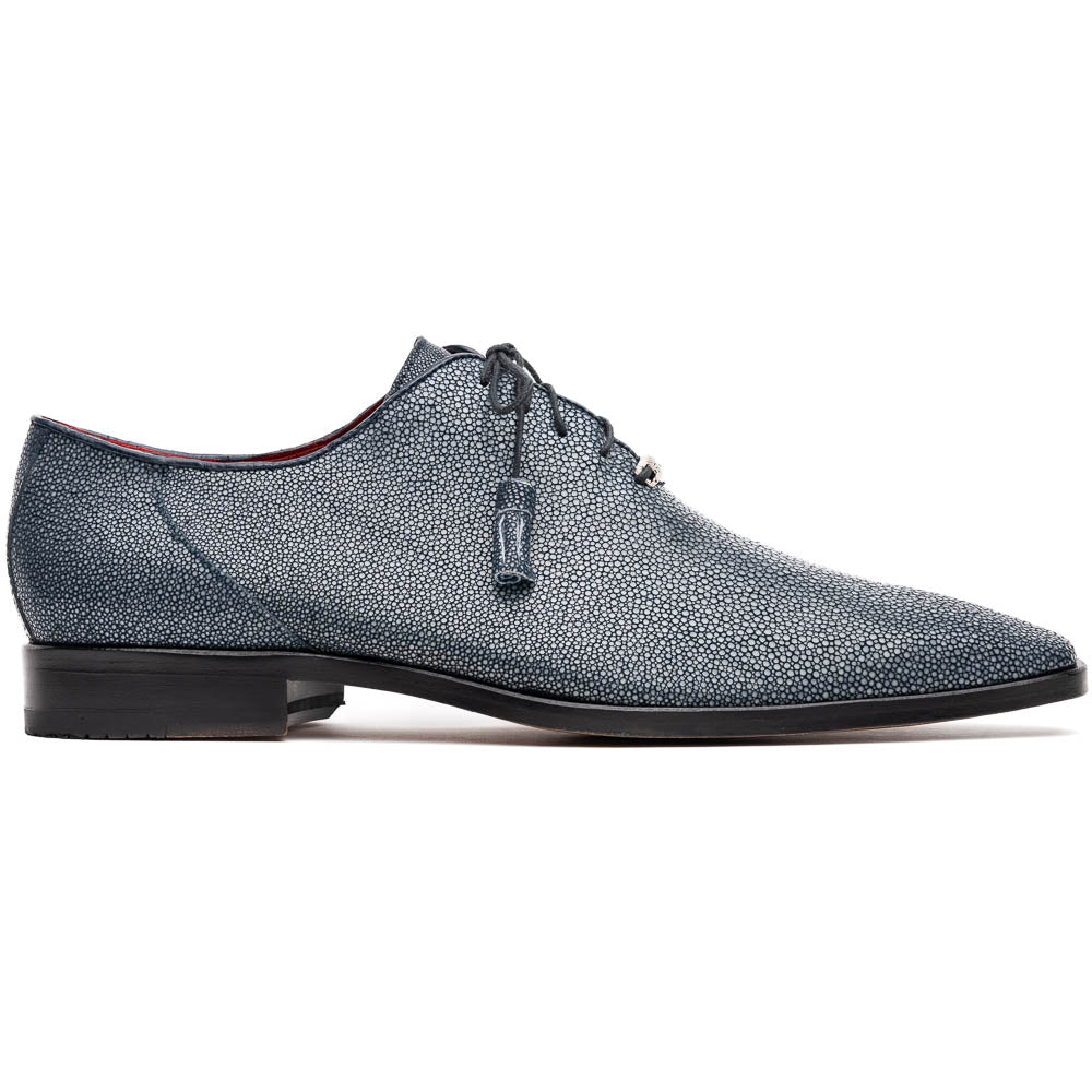 Pannuci Exotic Men's Shoes Classic Dress Oxford Tasseled Laces Navy