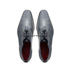 Pannuci Exotic Men's Shoes Classic Dress Oxford Tasseled Laces Navy