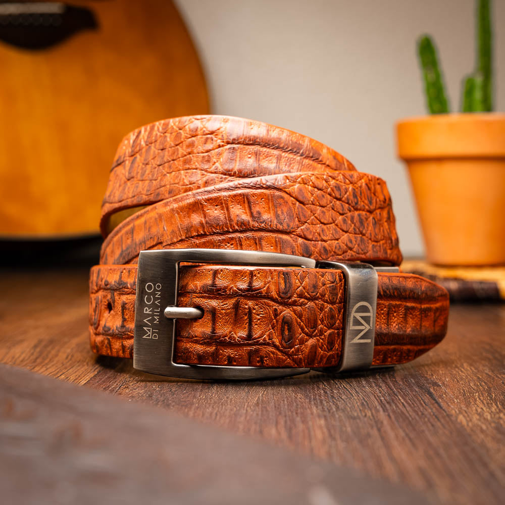 Riccardo Genuine Exotic Belt Brandy