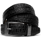 Riccardo Genuine Exotic Caiman Fuscus-belly Belt Black