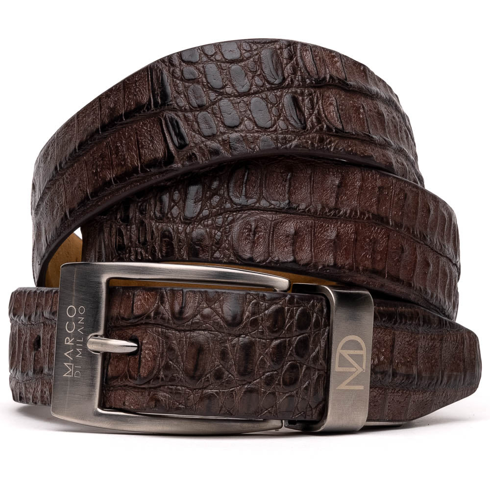 Riccardo Genuine Exotic Caiman Fuscus-Belly Belt Brown