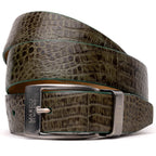Riccardo Genuine Exotic Caiman Fuscus-belly Belt Rustic Olive