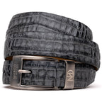 Riccardo Genuine Exotic Caiman Fuscus-belly Belt Gray