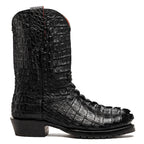 MARLBORO Genuine Hornback Caiman Skin Cowboy Boot Black