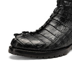 MARLBORO Genuine Hornback Caiman Skin Cowboy Boot Black