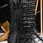 MARLBORO Genuine Hornback Caiman Skin Cowboy Boot Black