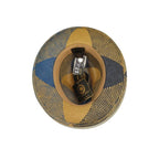 Men's Bruno Capelo Genuine Straw Fedora Hat Cubano CU403 Denim/Cognac