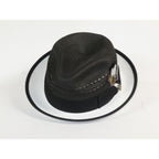 Men's Bruno Capelo 2-Tone Straw Fedora Hat CASANOVA CV890 White/Black